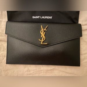 YSL Uptown Monogram Pouch Clutch Bag